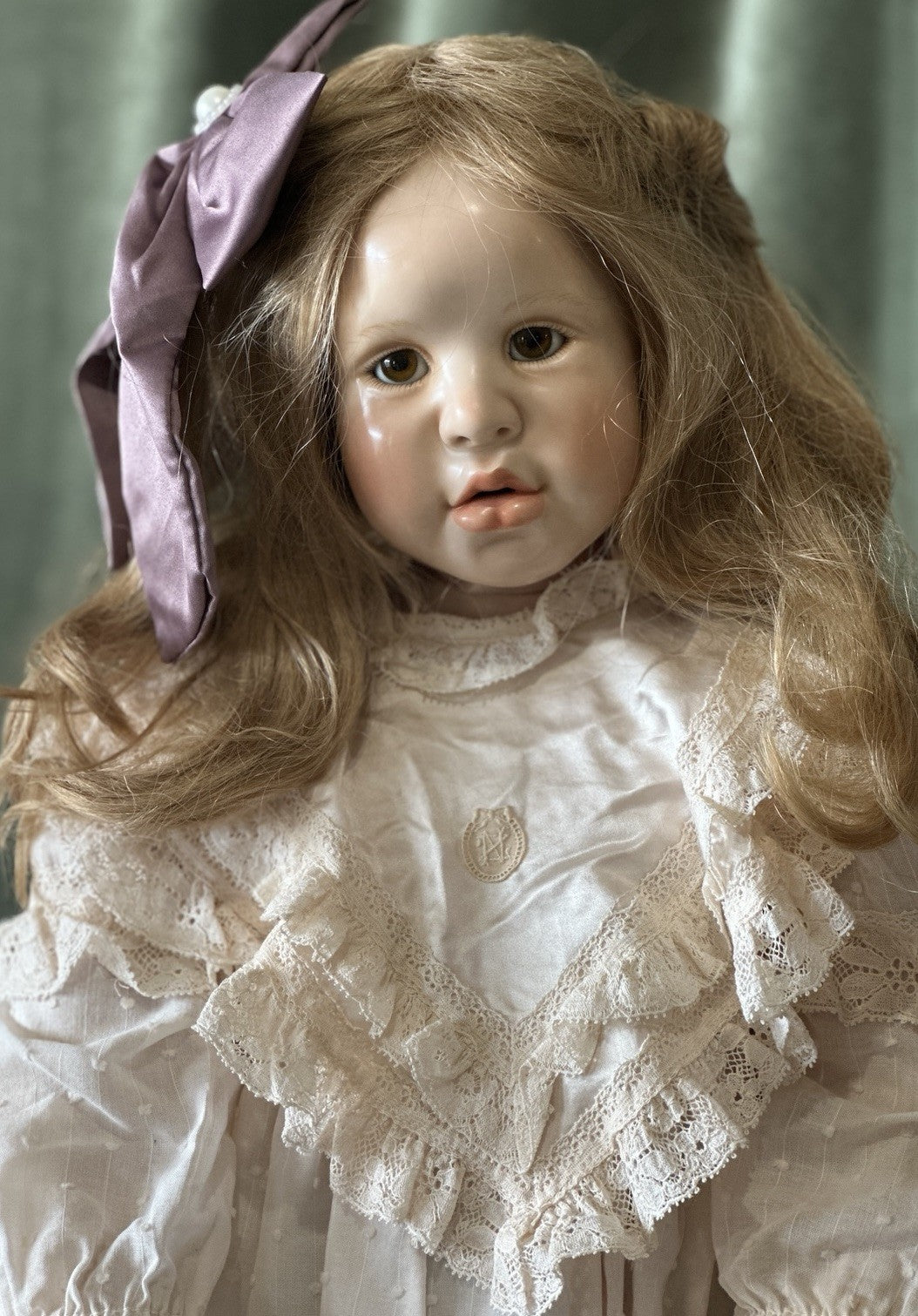 Collectible Artist Susan Krey Baby 26” Doll “Veronica” Wax Over Porcelain  LE 25