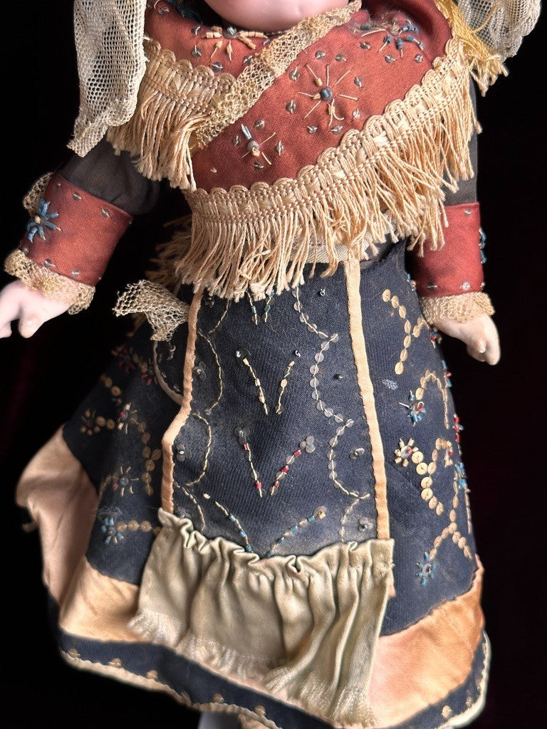 Unidentified Antique French/Italian (?) 16” Bisque Head Doll