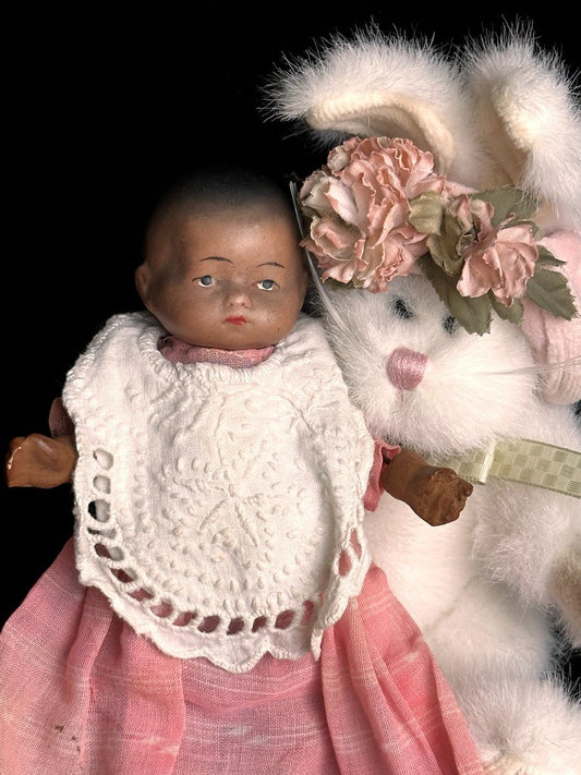 Antique German 6.25” Armand Marseille Dream Baby Dark Complexion Mechanical Doll