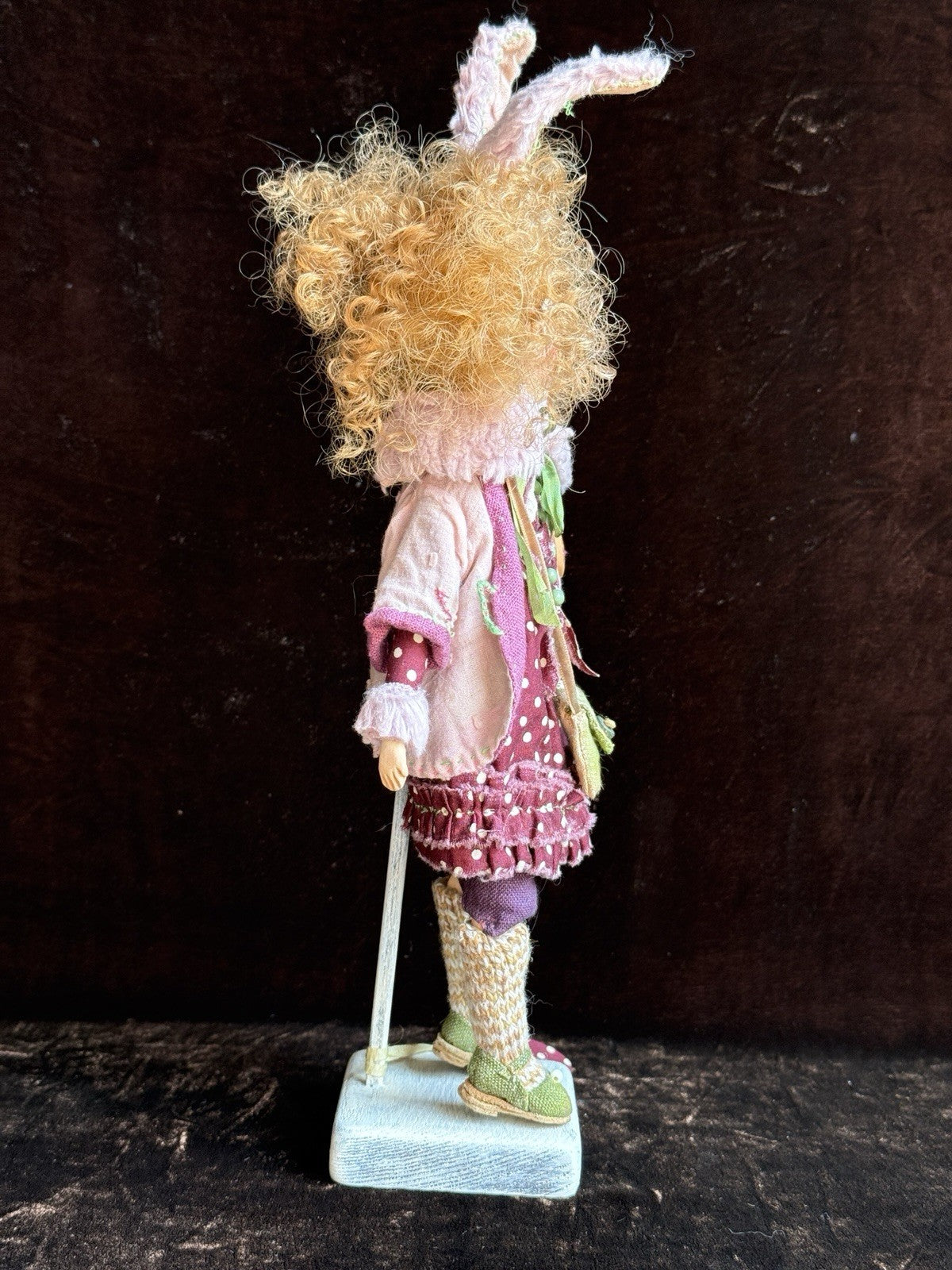 OOAK Contemporary 10.5” Lithuanian Artist Mixed Media Girl Doll with Stand & Tag
