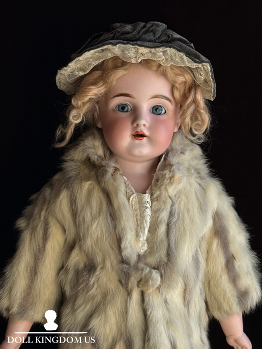 Antique German 25” Kestner Bisque Shoulder Head Leather Body Doll