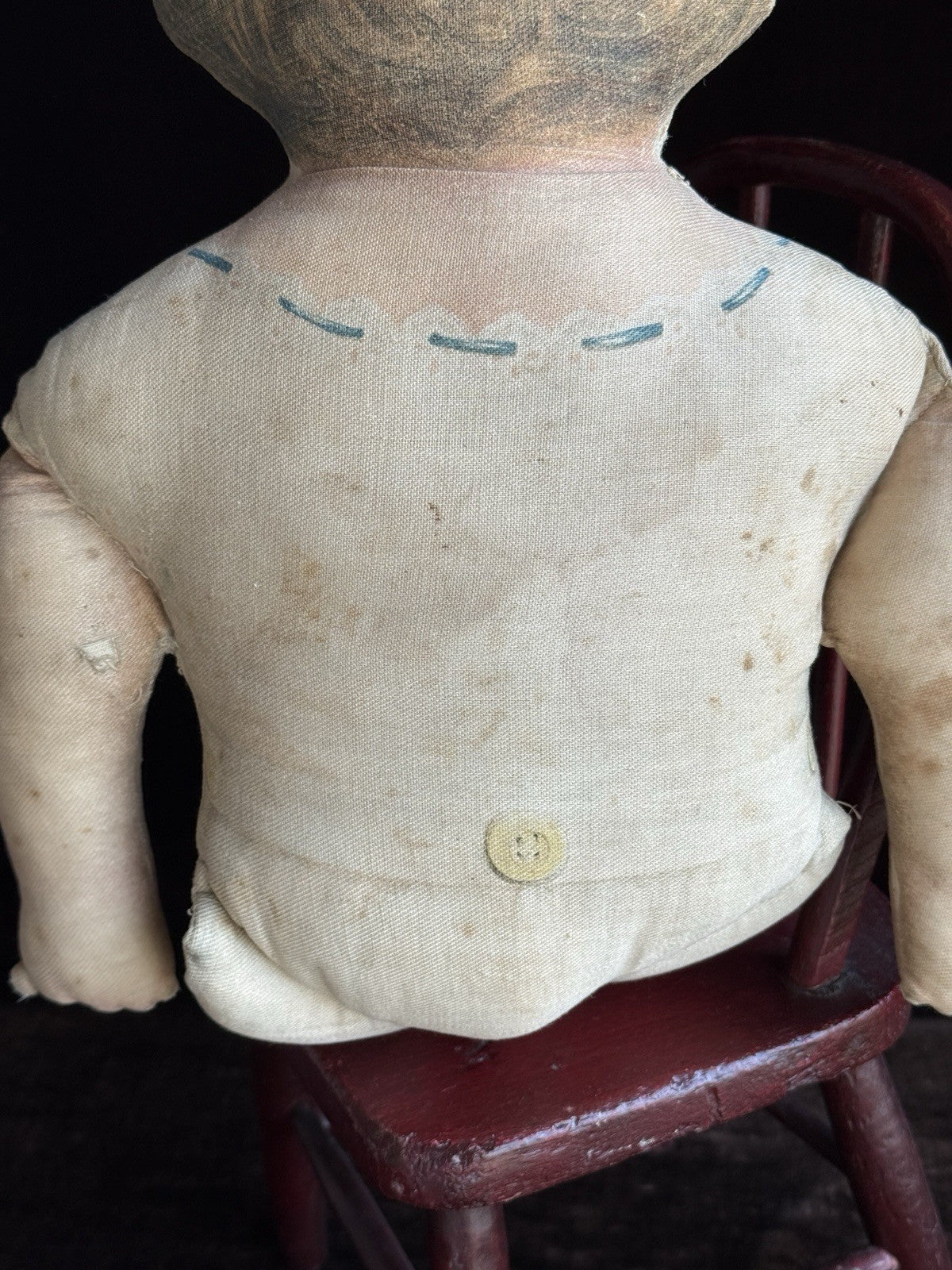 Antique Large 25” Art Fabric Mills Merrie Marie Lithograph Cloth Rag Doll