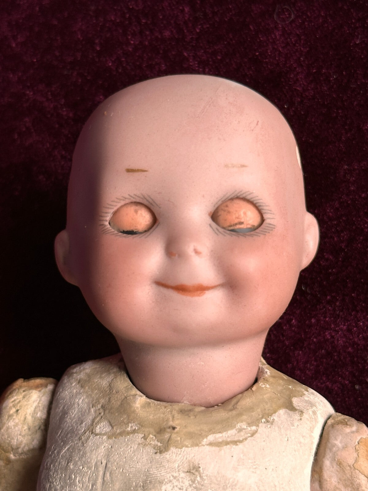 Antique German 7” Armand Marseille 253 Googly Eyes Bisque Head Doll