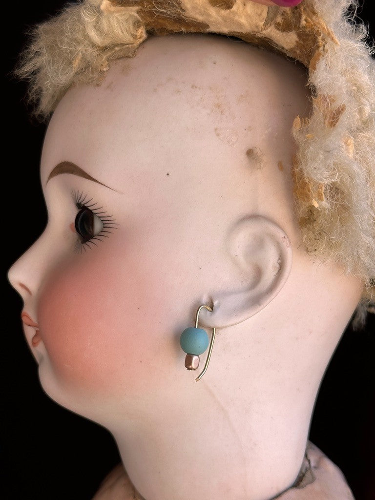 Antique German 20.5” Sonnenberg 117 Belton Type Closed Mouth Bisque Head Doll