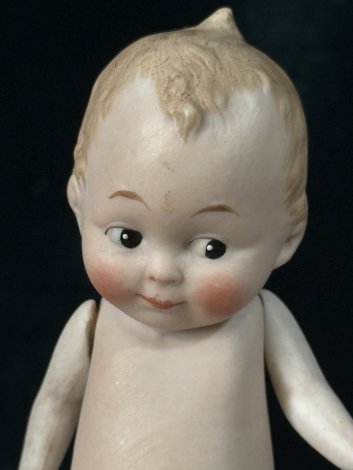 Antique German 5.5” All Bisque "Wide Awake" Character Doll