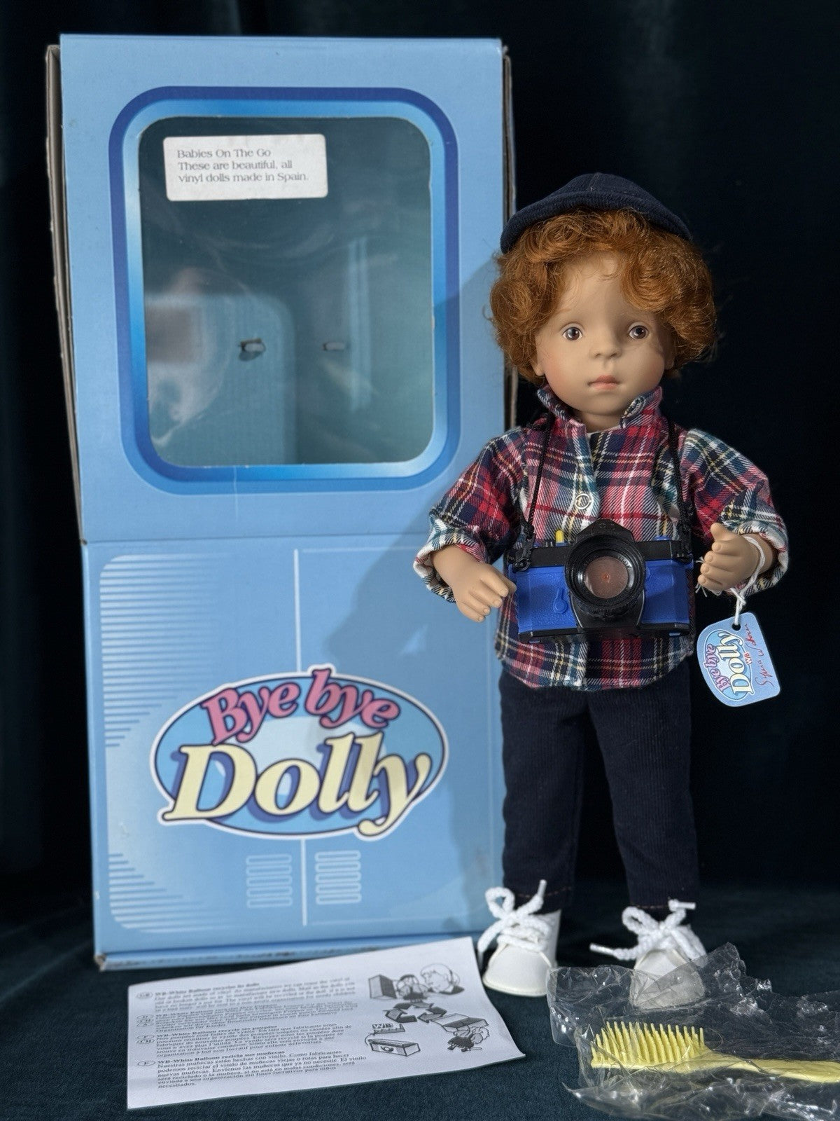 White Balloon Sylvia Natterer Bye Bye Dolly 14” Boy Doll Box/Accessories/Tag