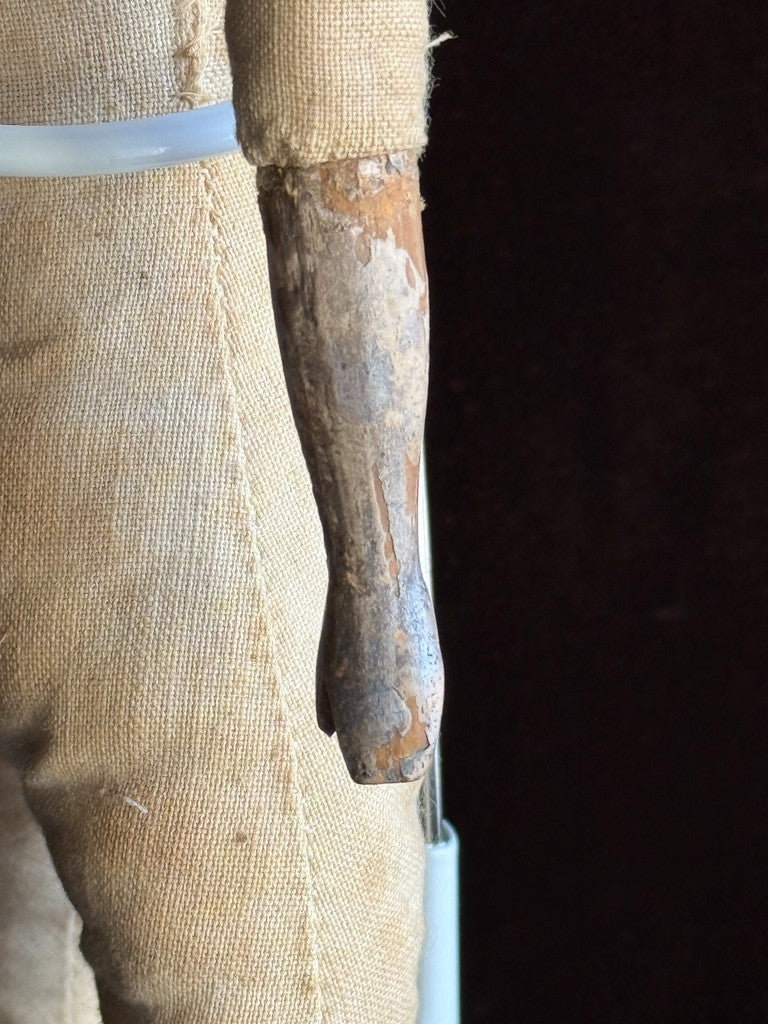 Early Antique English / German (?) Primitive 15" Carved Wooden Doll