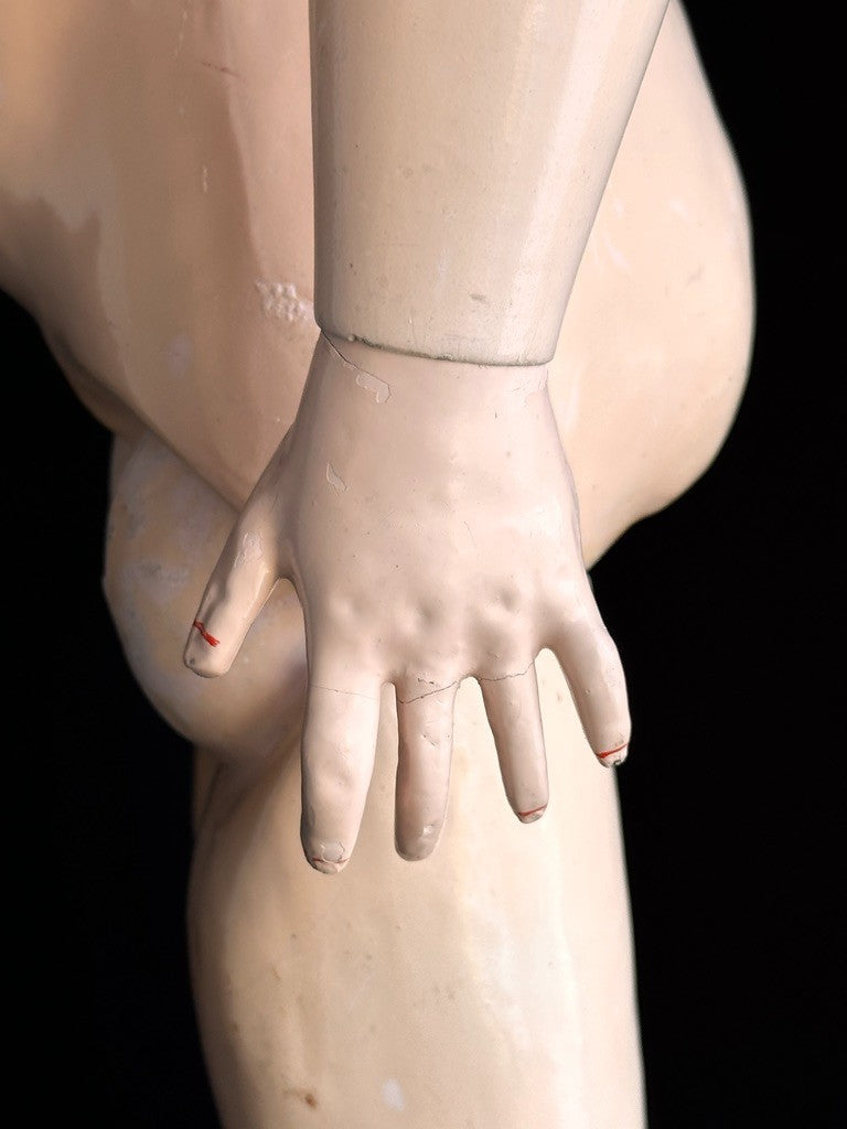 Huge Antique German 36" Franz Schmidt 85 Bisque Head Doll