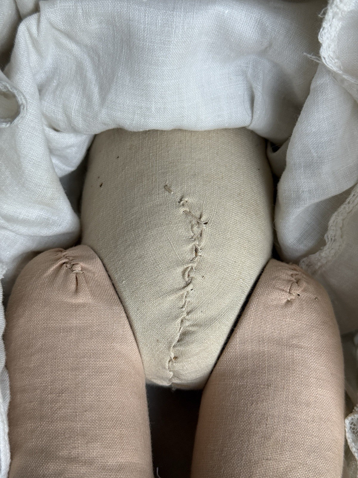 Vintage French 19” Raynal Cloth Character Doll