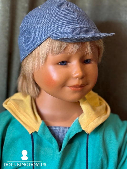 Huge 46” Collectible German Artist Evelyn Leman Vinyl Boy Doll