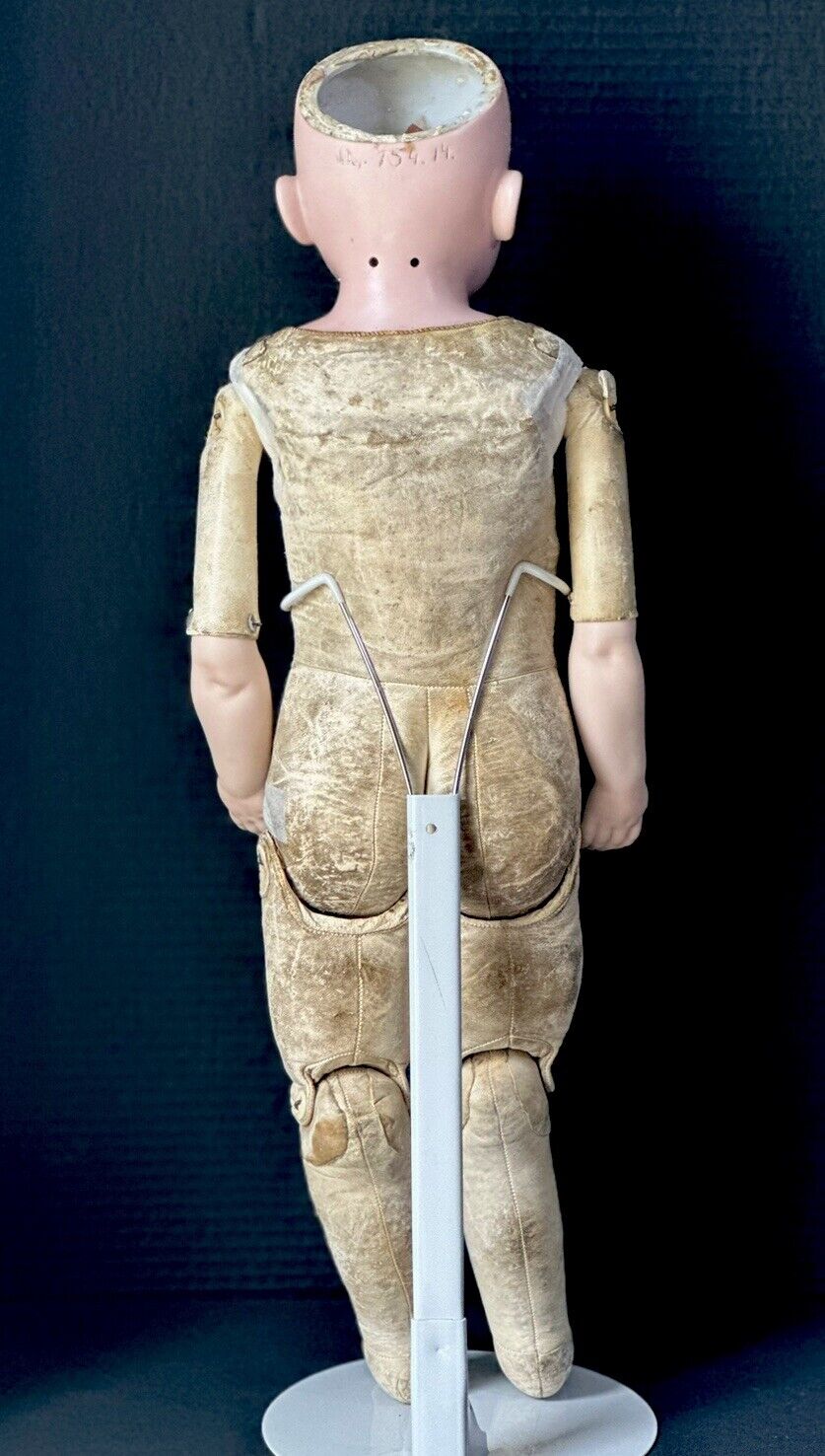 Antique JDK Kestner Mold 154  Bisque Head/Shoulder Leather Body 26” Doll