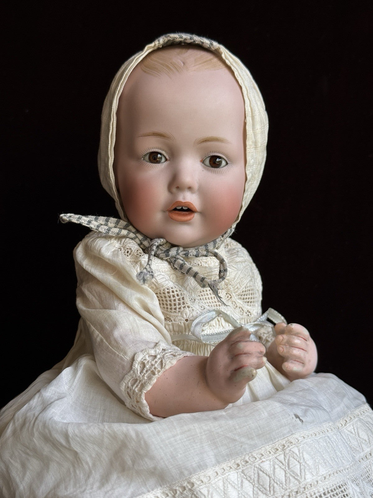 Antique German 12” Kestner JDK Hilda Bisque Head Baby Doll
