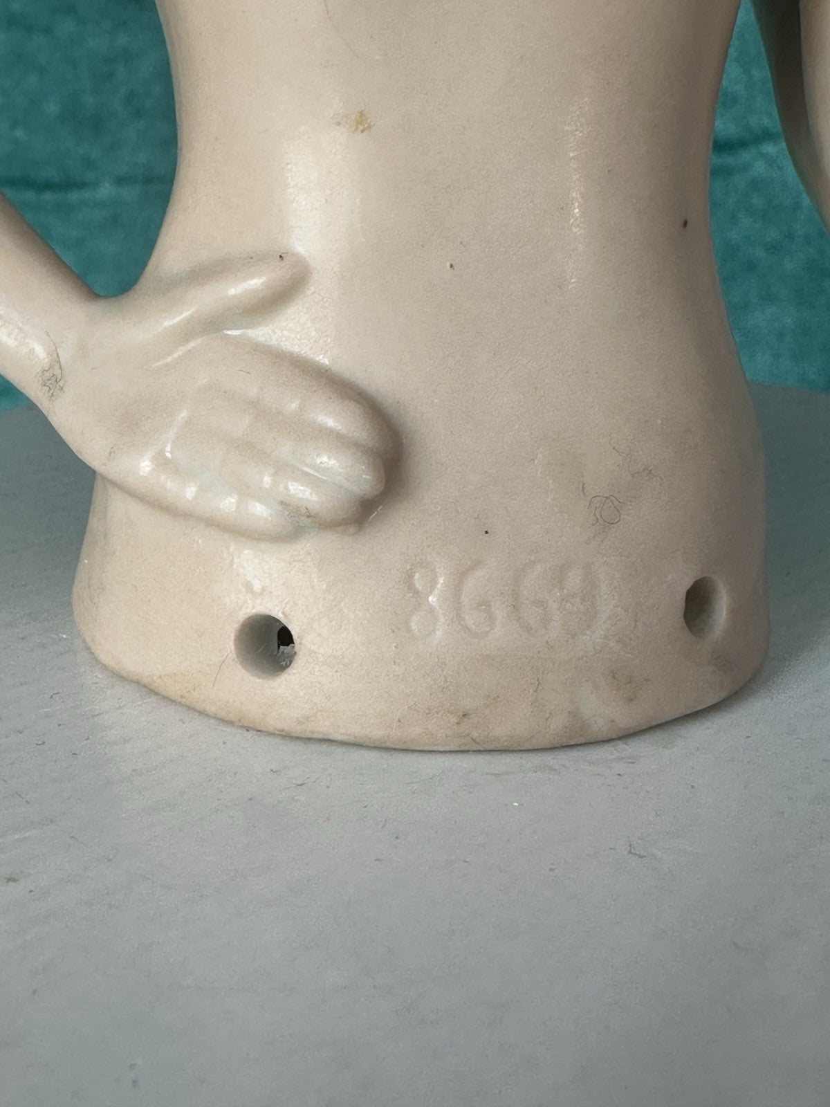 Antique German Art Deco Flapper Pin Cushion Half 5 1/2” Doll