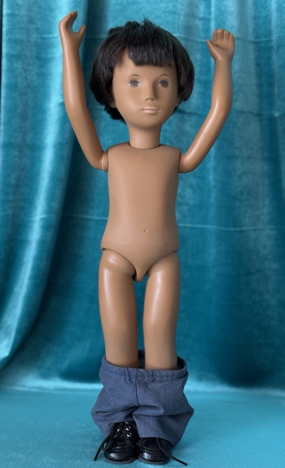 Collectible England Vinyl Brunette Gregor Boy Doll; New Outfit