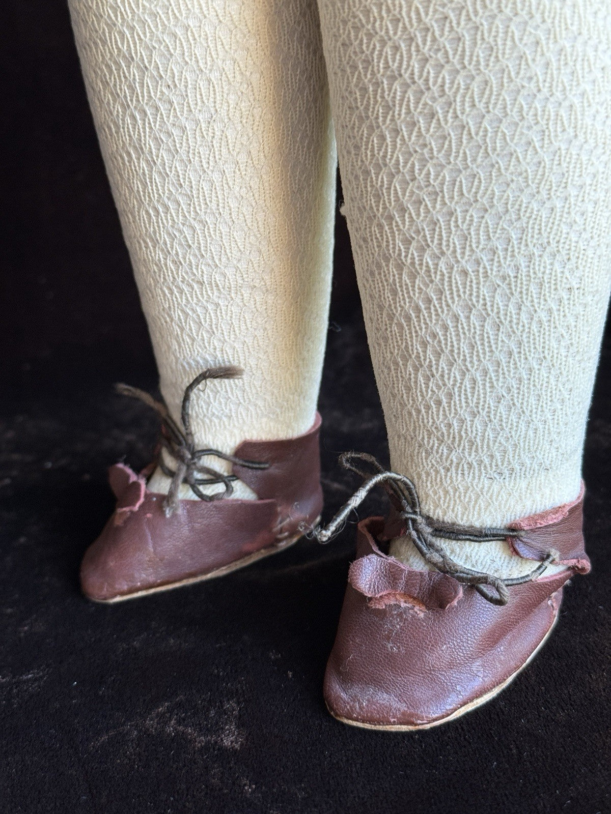 Antique German 23” Armand Marseille 370 Bisque Shoulder Head Leather Body Doll