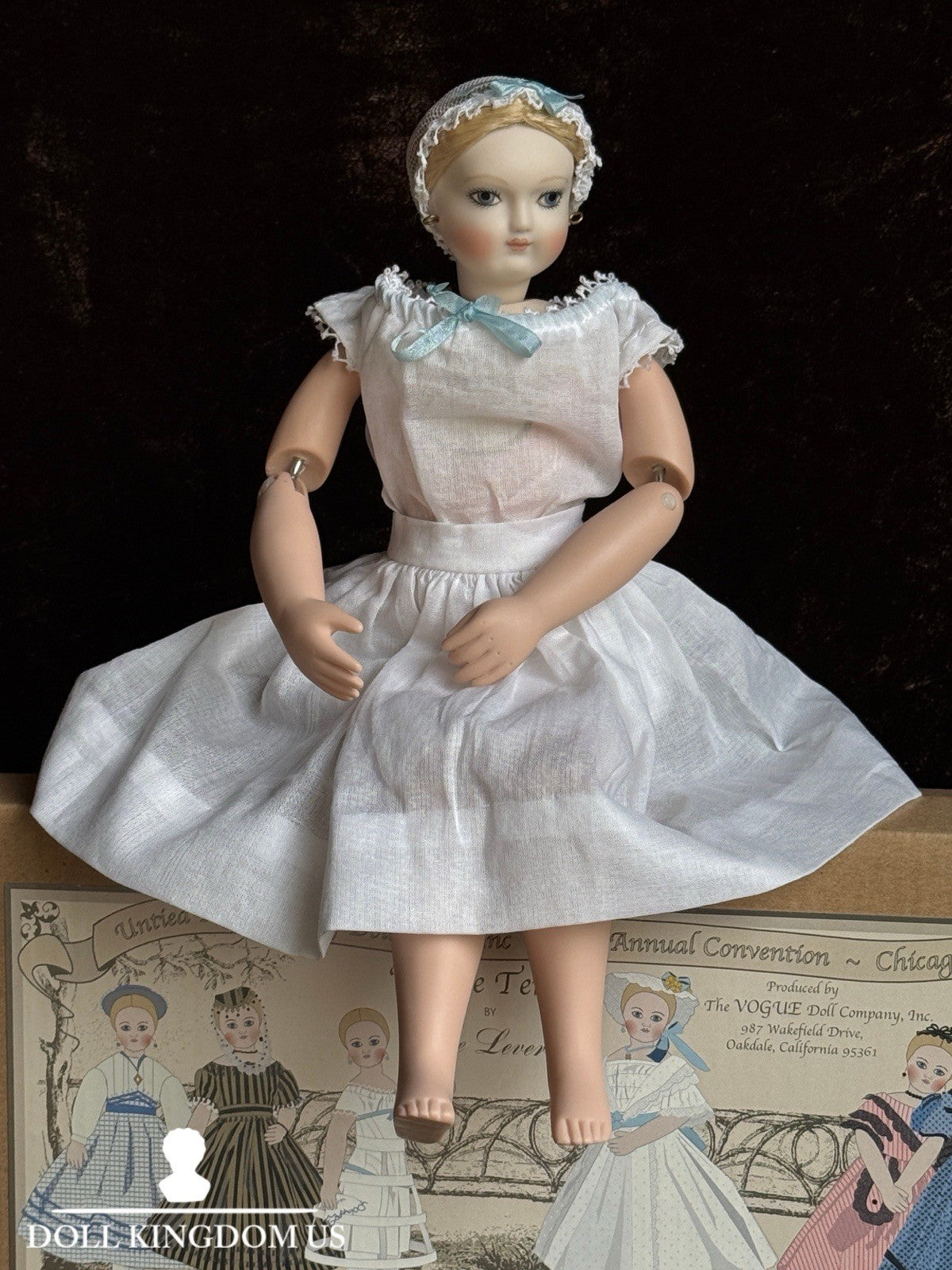 UFDCA 10” Alice Leverett Porcelain Jointed Marie Terese Fashion Doll In Box COA