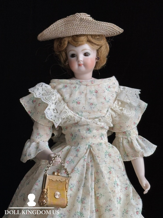 Vintage Artist Porcelain 16” Reproduction of Antique French Fashion Doll