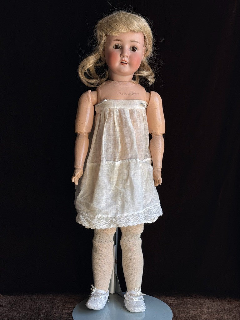 Large Antique German 29” Schoenau & Hoffmeister 914 Bisque Head Doll