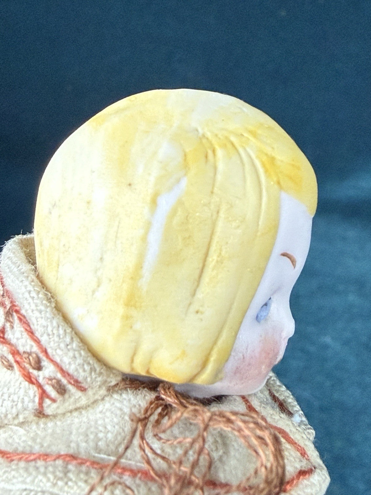 Antique German All Bisque Hertwig (?) Googly Type 4 1/4” Character Doll