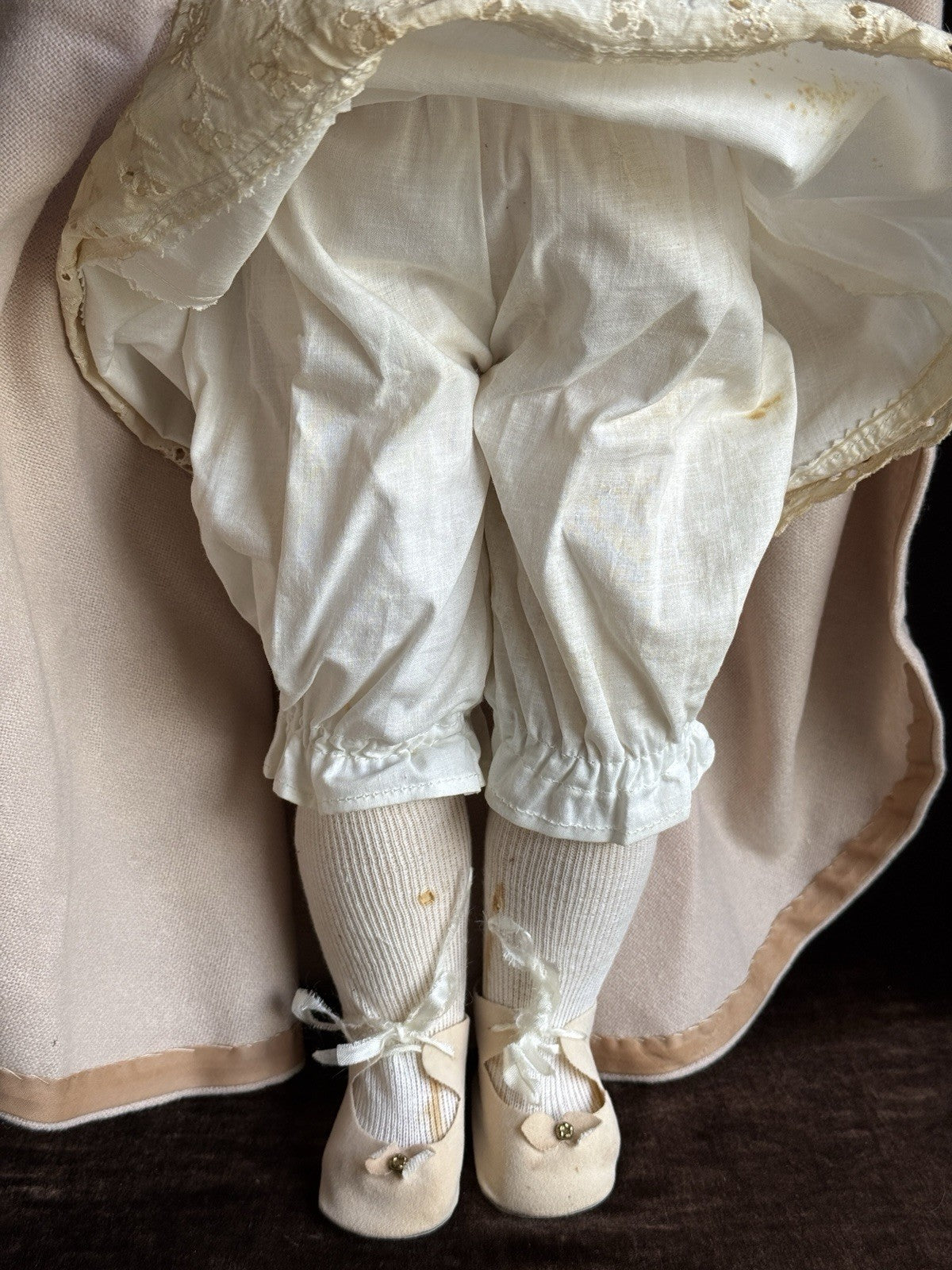 Antique German 23” Hoffmeister/Bergmann (?) Bisque Head Doll