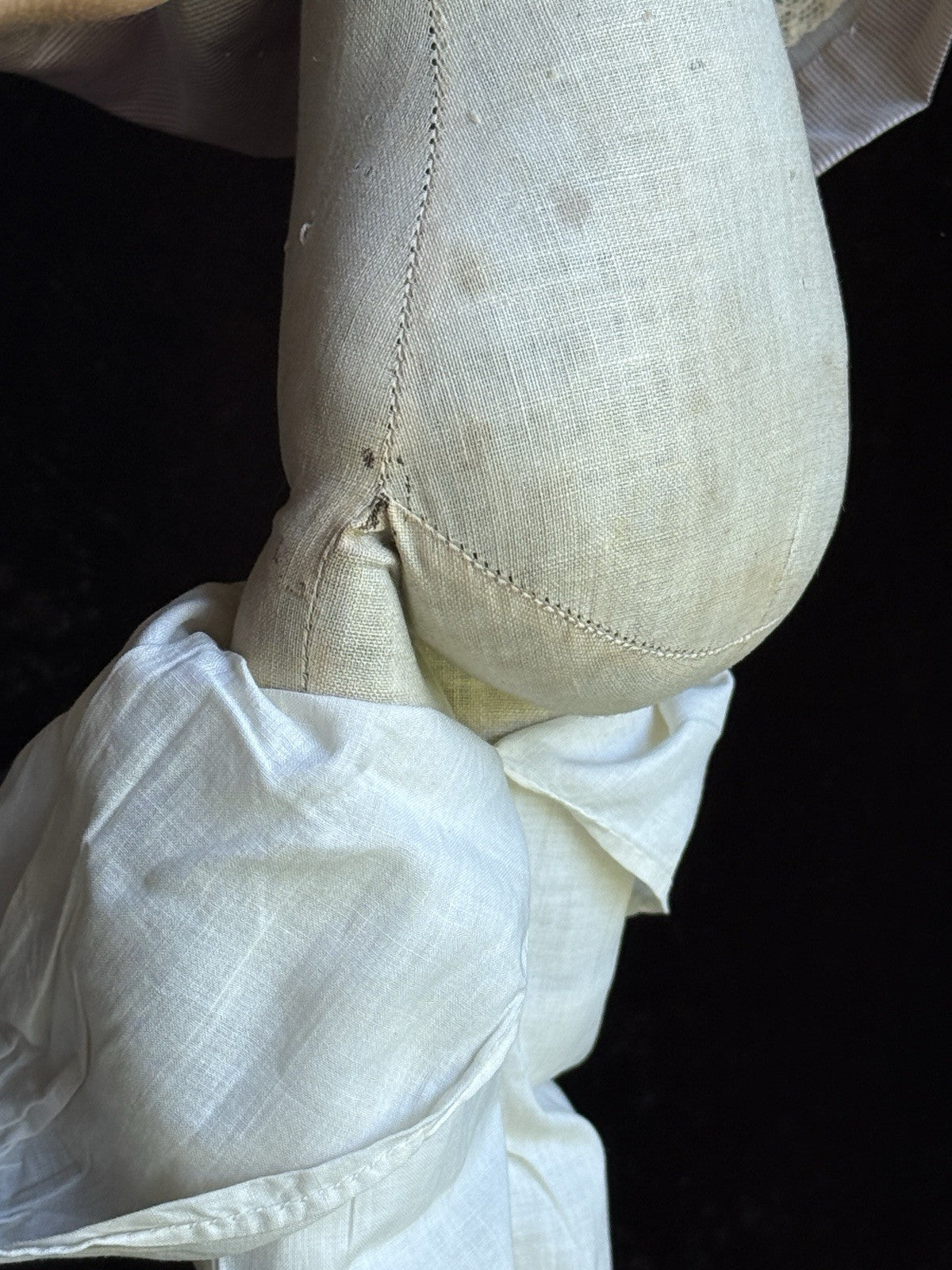 Antique German 19” Kling Bisque Head Parian China Dresden Doll Glass Eyes
