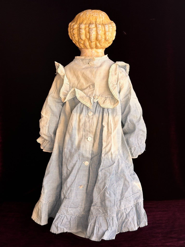 Antique German 24” Müller & Strassburger (?) Papier Mache Doll