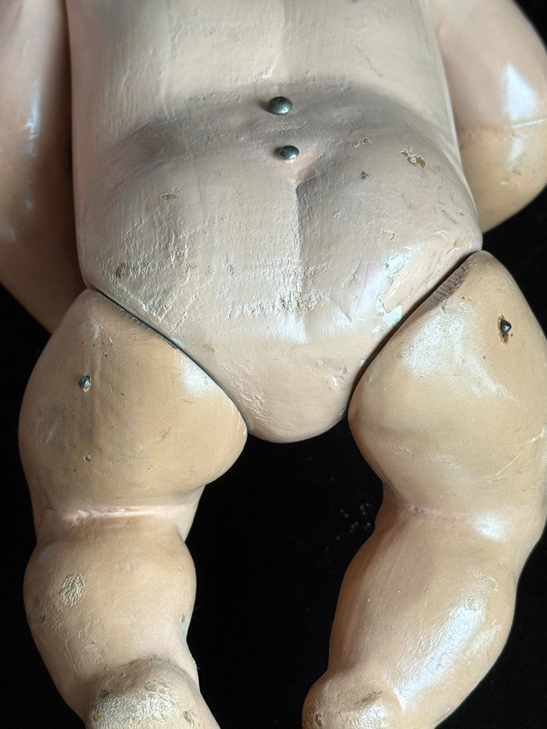 Antique American 14.5” Schoenhut Wooden Baby Doll