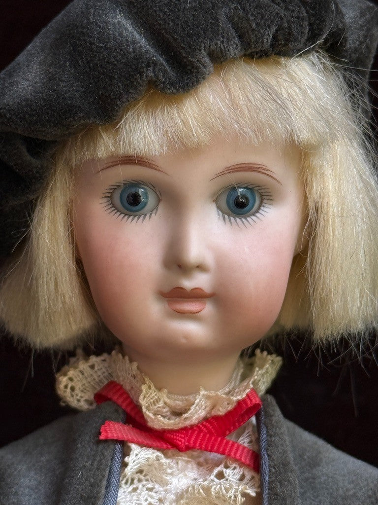 Vintage Porcelain Reproduction of Antique French Jumeau Mechanical Musical Doll