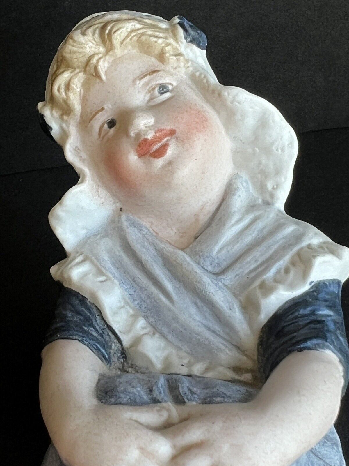 Antique German Gebruder Heubach Marked Bisque Girl Figurine