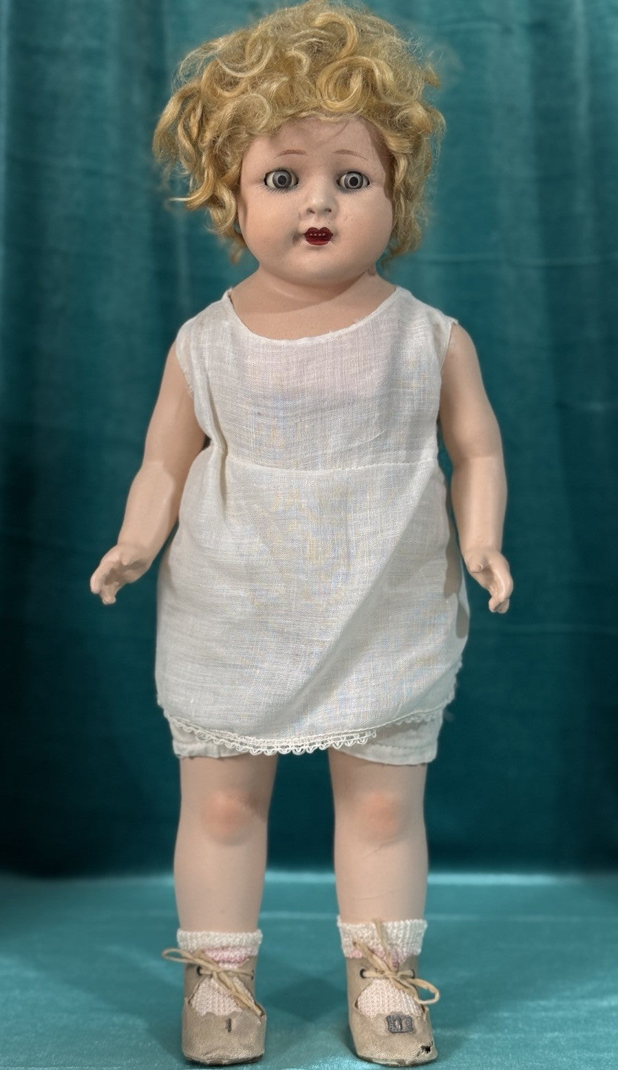 Unidentified German (?) Antique  Composition 19” Doll Sleepy Eyes