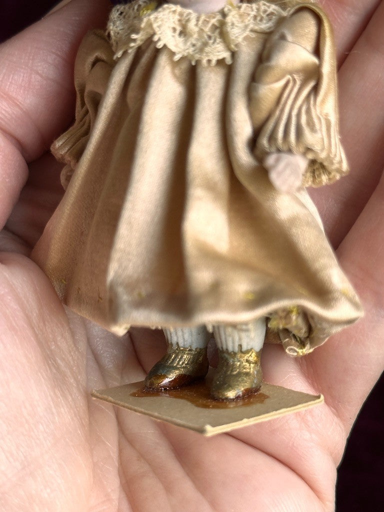 Antique German Miniature 2.75" All Bisque Dollhouse Doll