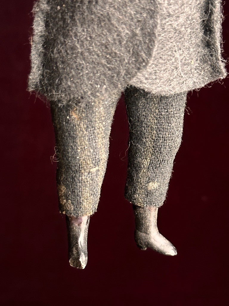 Antique German 6.25” Bisque Miniature Dollhouse Male Mustache Gentleman Doll