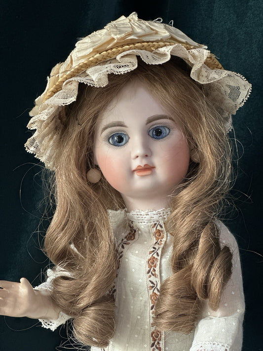 Reproduction of Antique French Bebe Tete Dep 18” Doll By Opal Butler