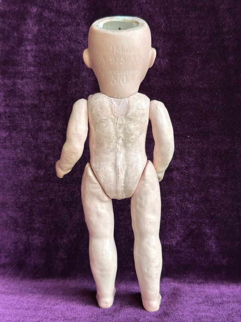 Antique German 9.5” Armand Marseille 975 Bisque Head Toddler Doll