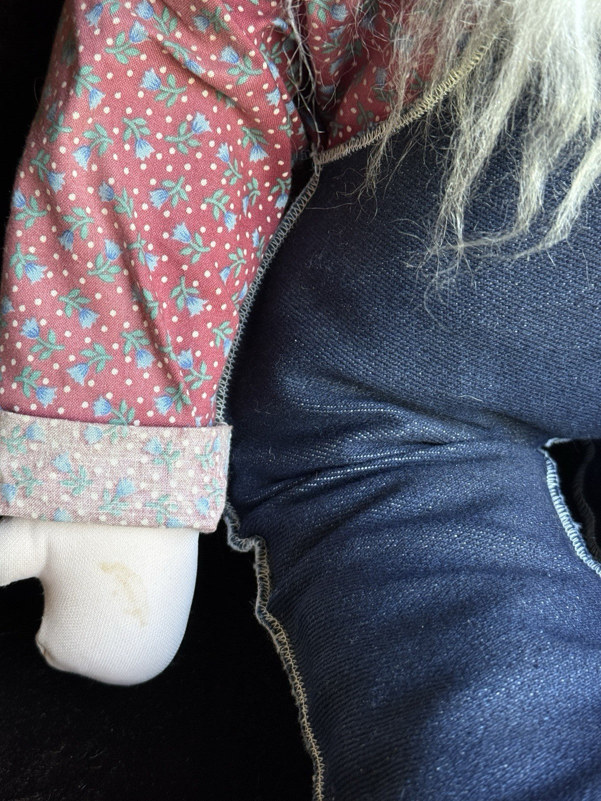 Pair of Vintage Handmade 29” Stockinette Elderly Character Grandpa Grandma Dolls