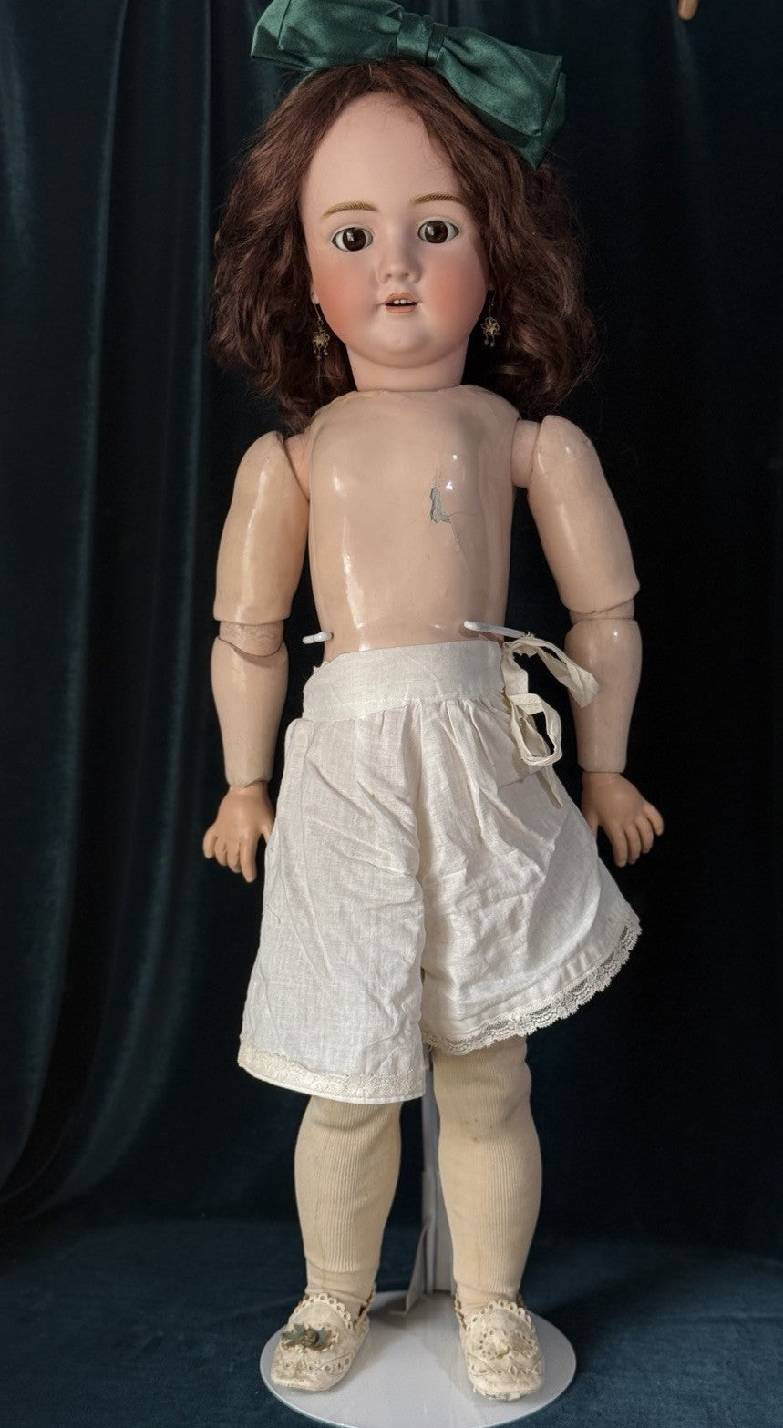 Antique German 30” Walkure Doll Bisque Head Composition Body