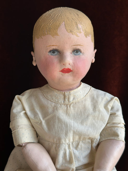Antique American 23” Martha Chase Oil Painted Baby Doll