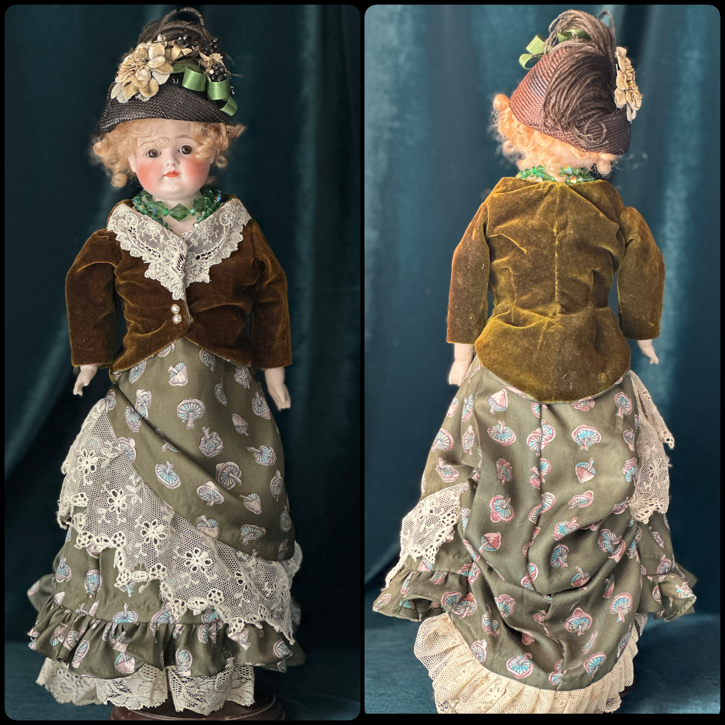 Early JDK Kestner Closed Mouth Bisque Shoulder Head 15” Doll Marked 4 1/2