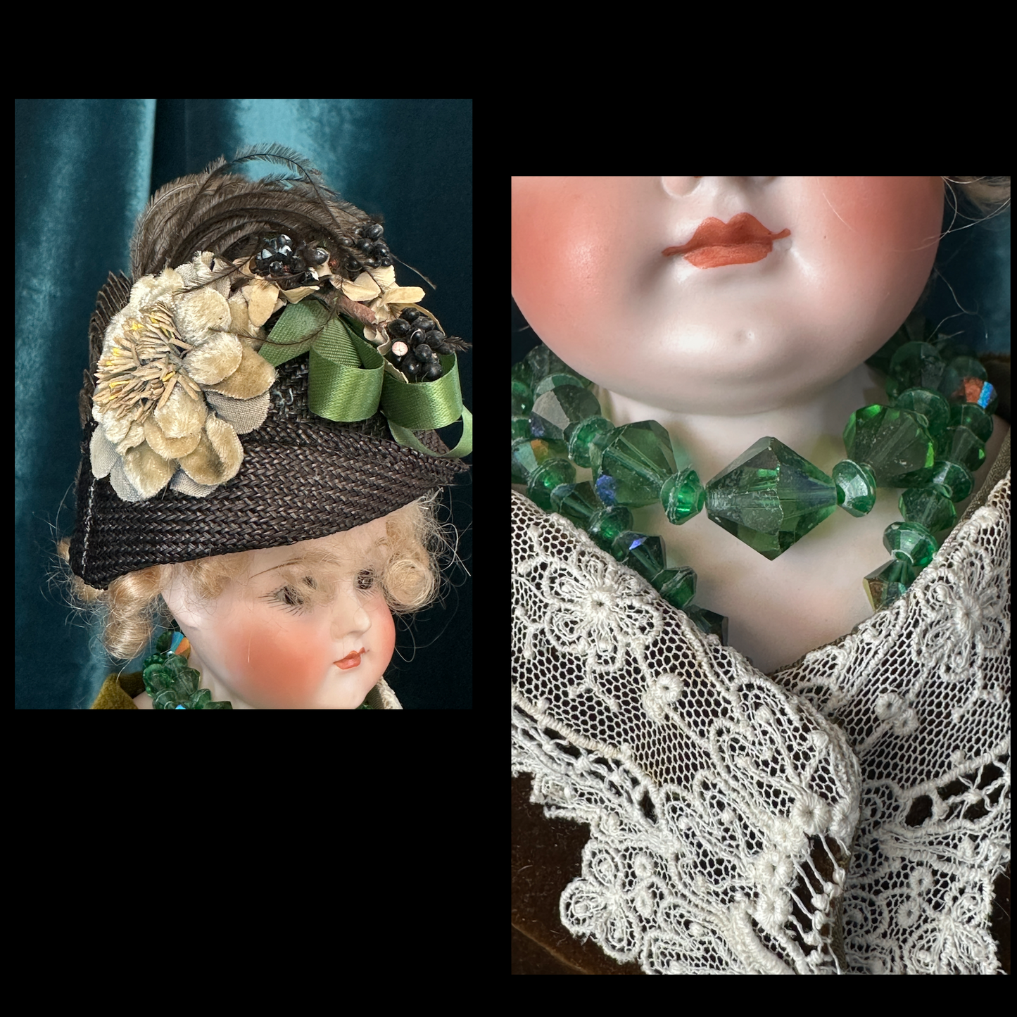 Early JDK Kestner Closed Mouth Bisque Shoulder Head 15” Doll Marked 4 1/2