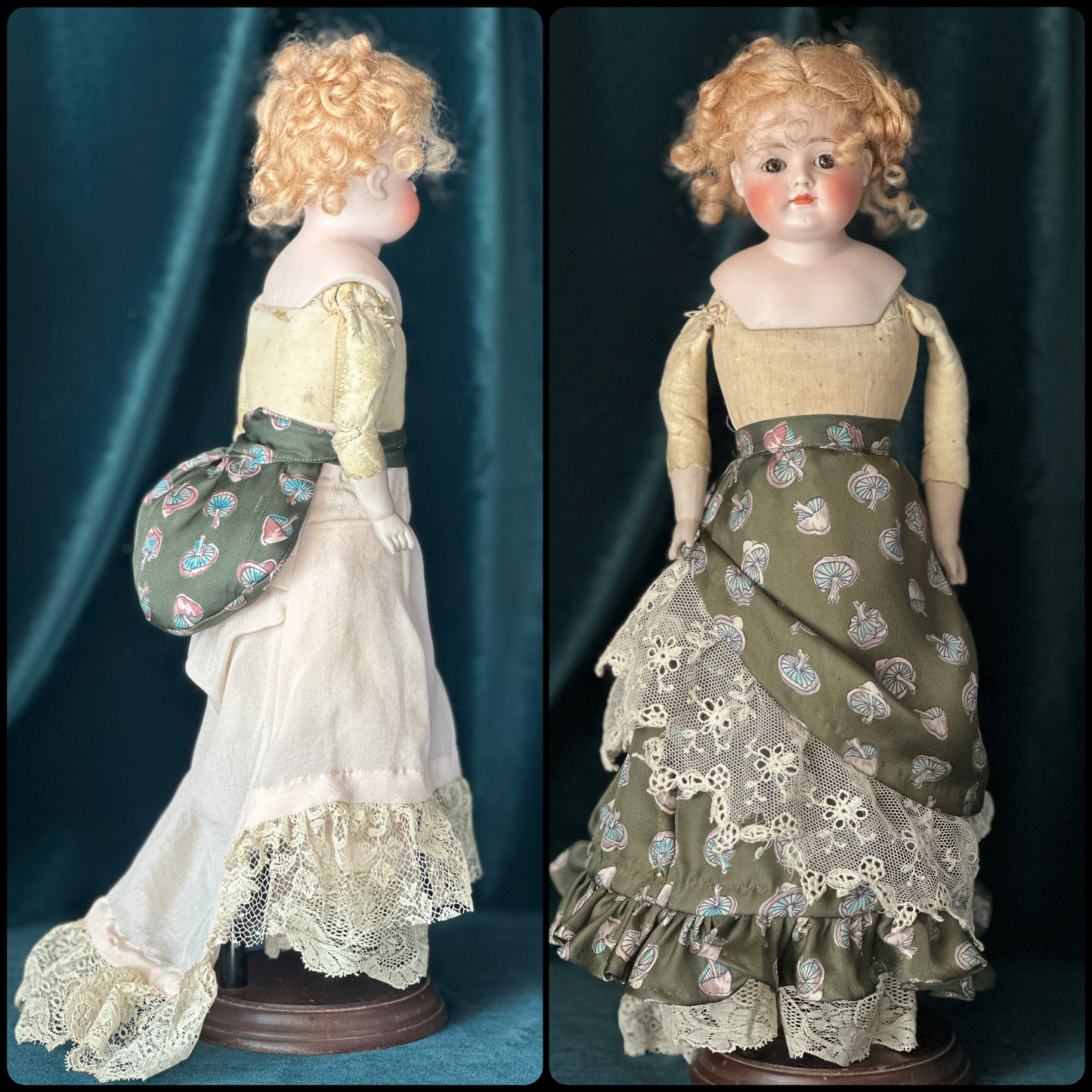 Early JDK Kestner Closed Mouth Bisque Shoulder Head 15” Doll Marked 4 1/2