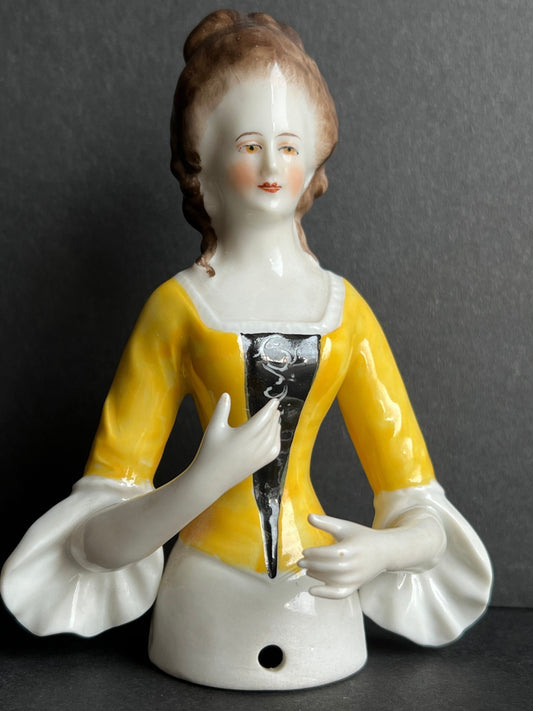 Antique German 5" Porcelain Marked Volkstedt Rudolstadt Half Doll Figurine