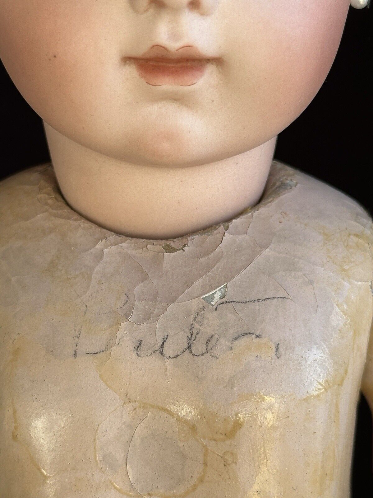 Antique French 22” Bru Jne R 10 Bebe Bisque Head Composition Body Doll
