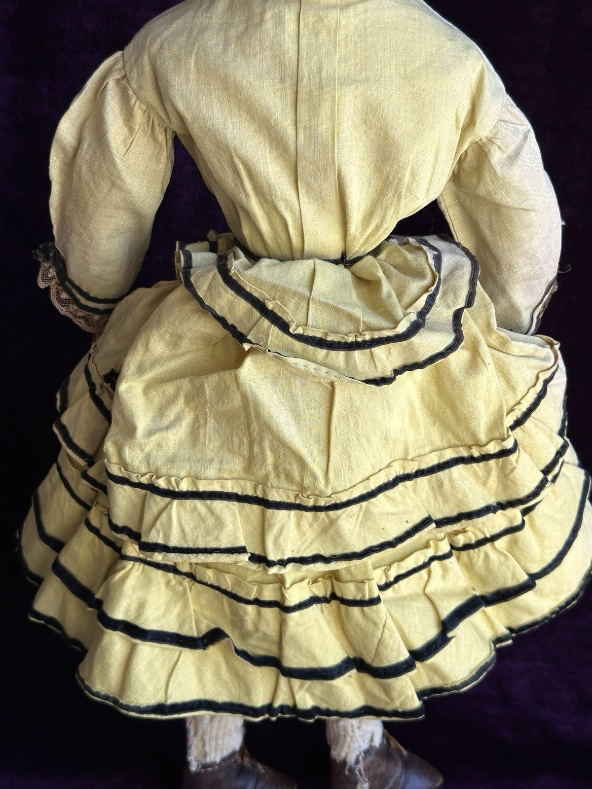 Antique American 22” Greiner No. 5 Papier Mache Doll with Original Label