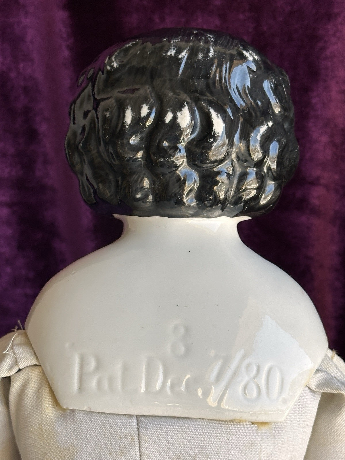 Antique German 25" Bawo & Dotter Pat. Dec. 7/80 Brunette China Head Doll