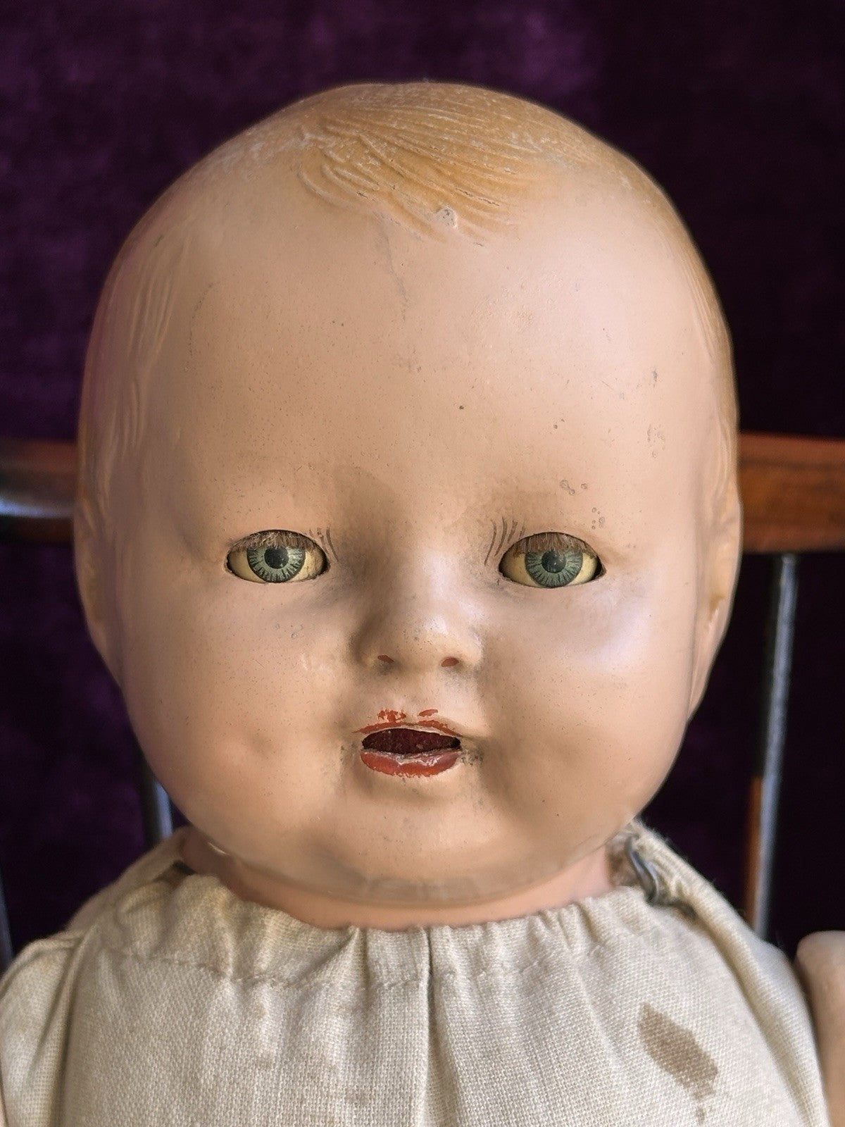 Antique American Horsman (?) 15” Dimples Baby Composition Cloth Baby Doll