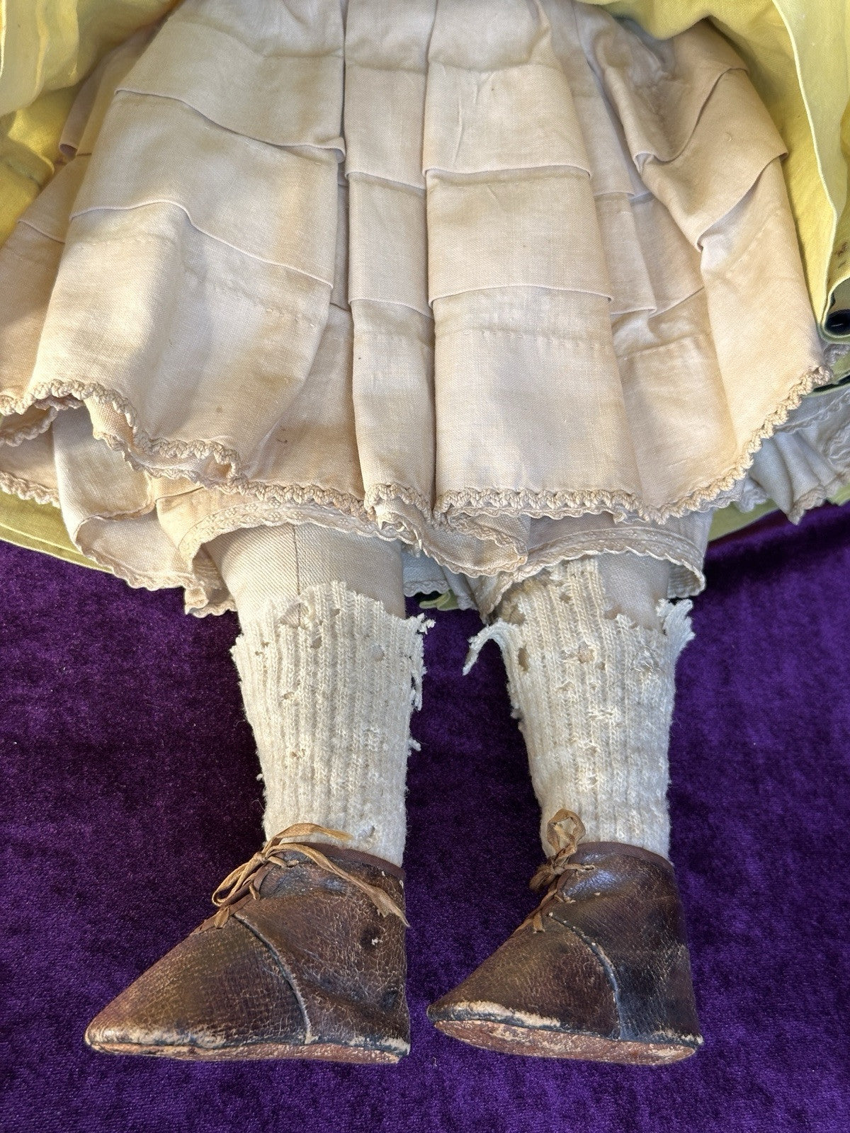 Antique American 22” Greiner No. 5 Papier Mache Doll with Original Label