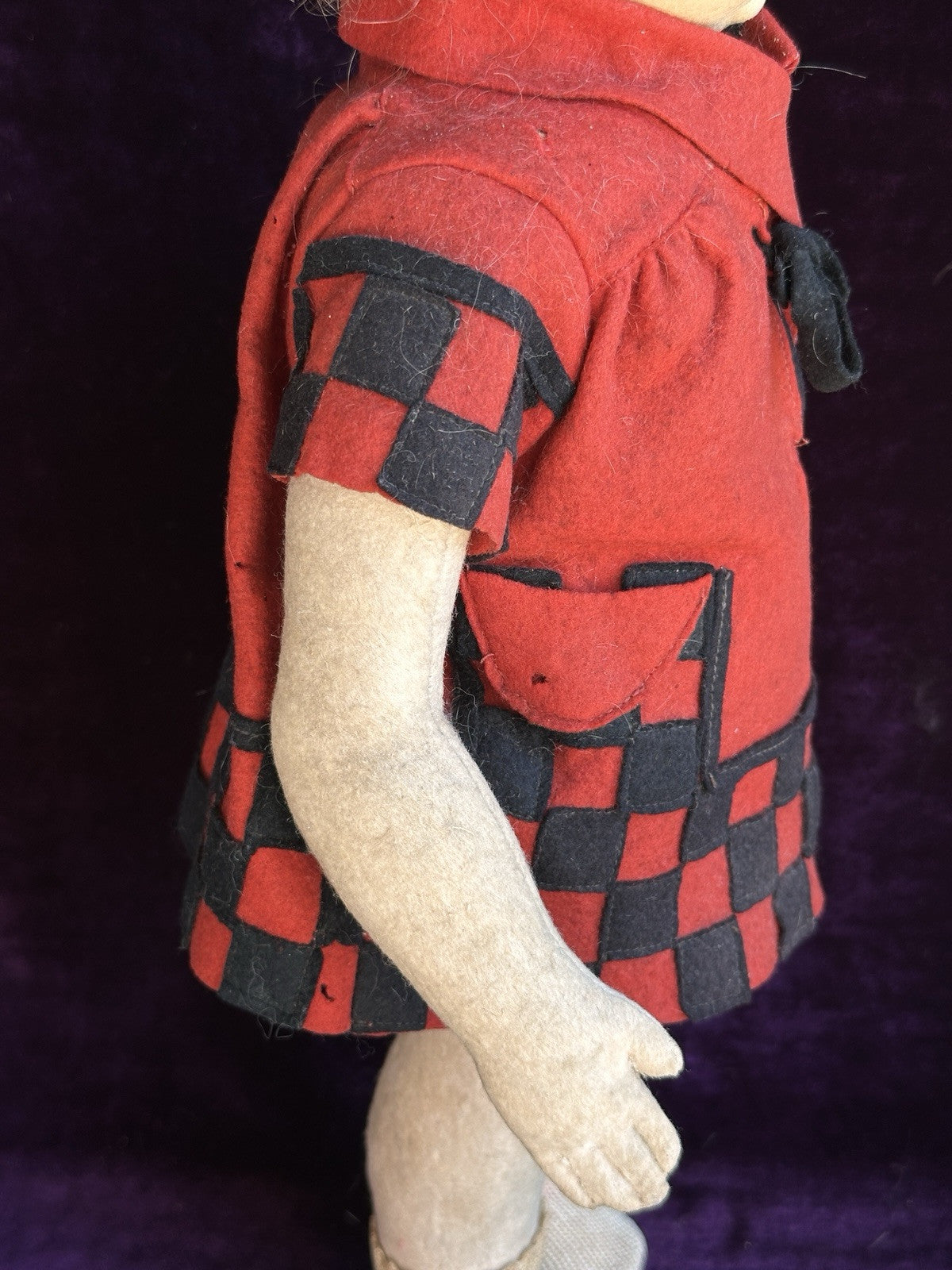Vintage Italian 16” Early Lenci 159 (?) Felt Cloth Doll