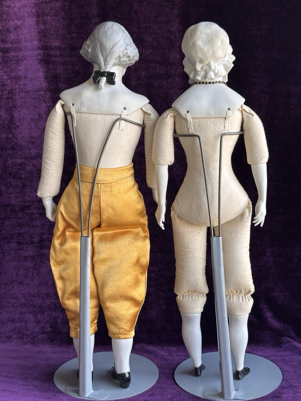 Vintage 1940’s Emma Clear Bisque George and Martha Washington Dolls