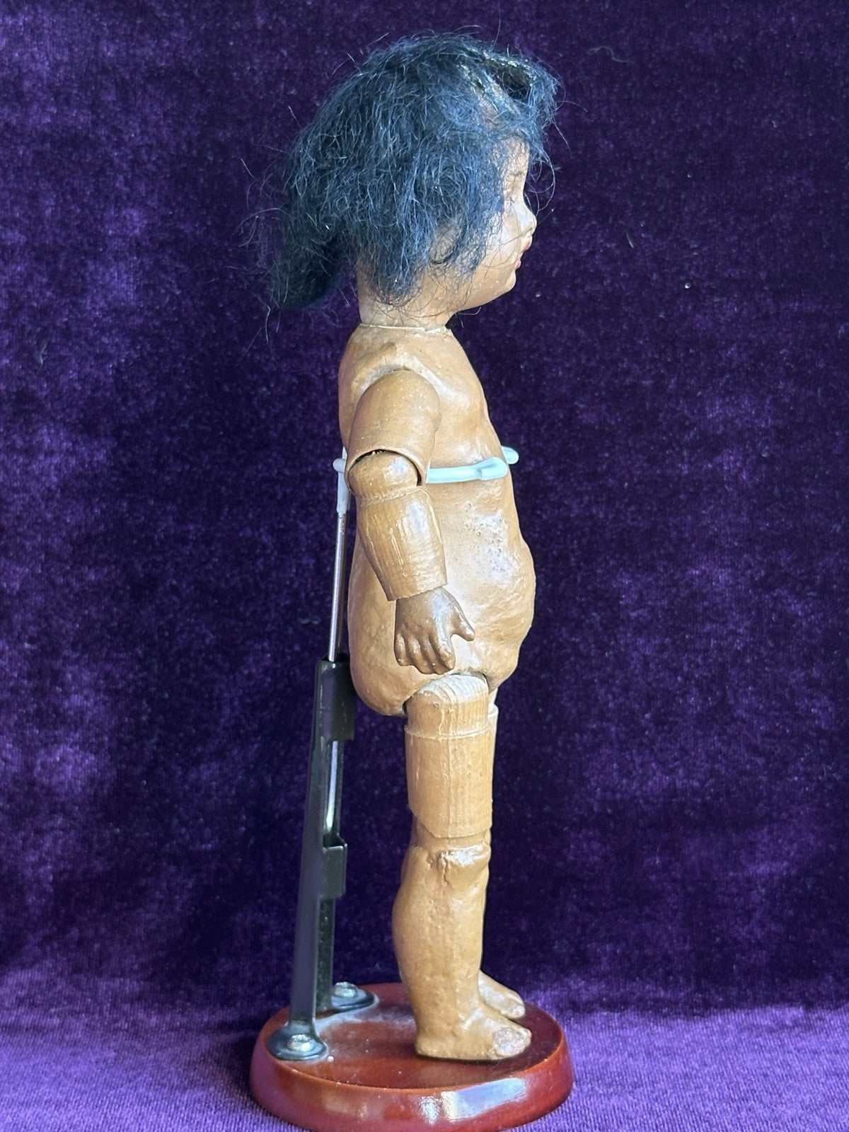 Rare Antique German 7” Gebrüder Kuhnlenz 34 16 Brown Complexion Bisque Doll