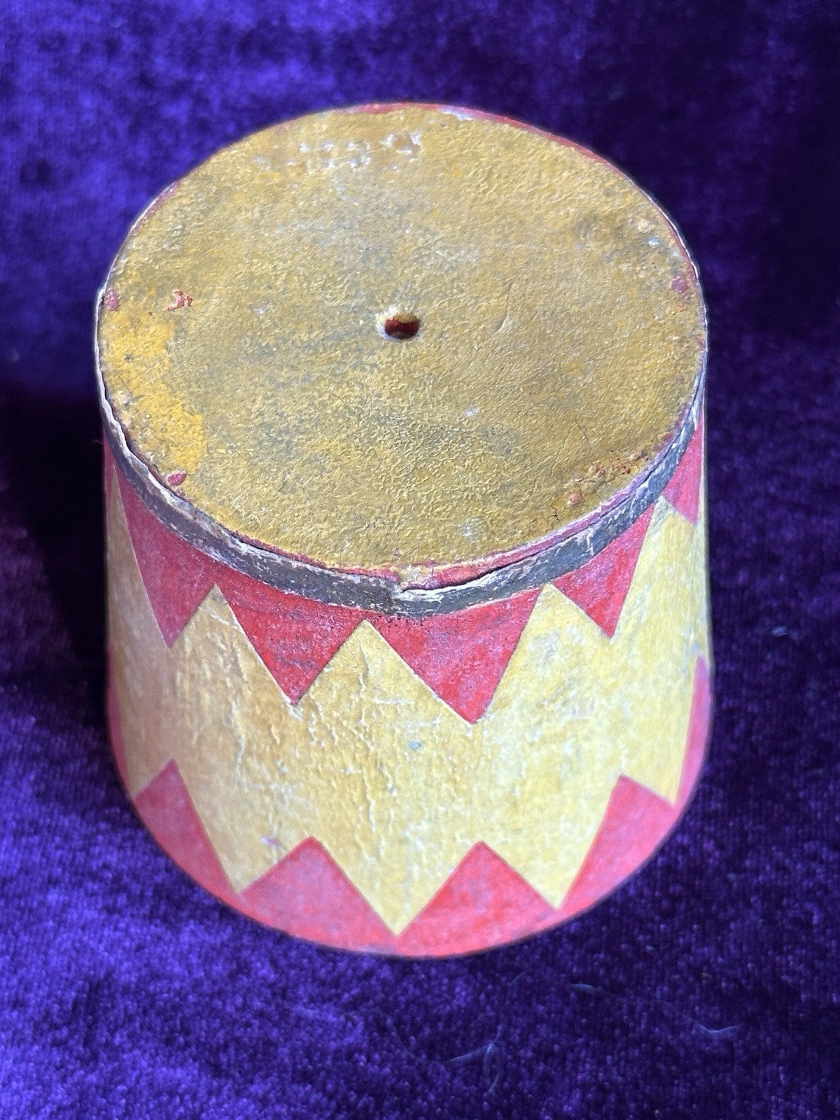 Antique American Schoenhut 8.25” Wooden Circus Tamer Doll and 2.5” Tub Toy